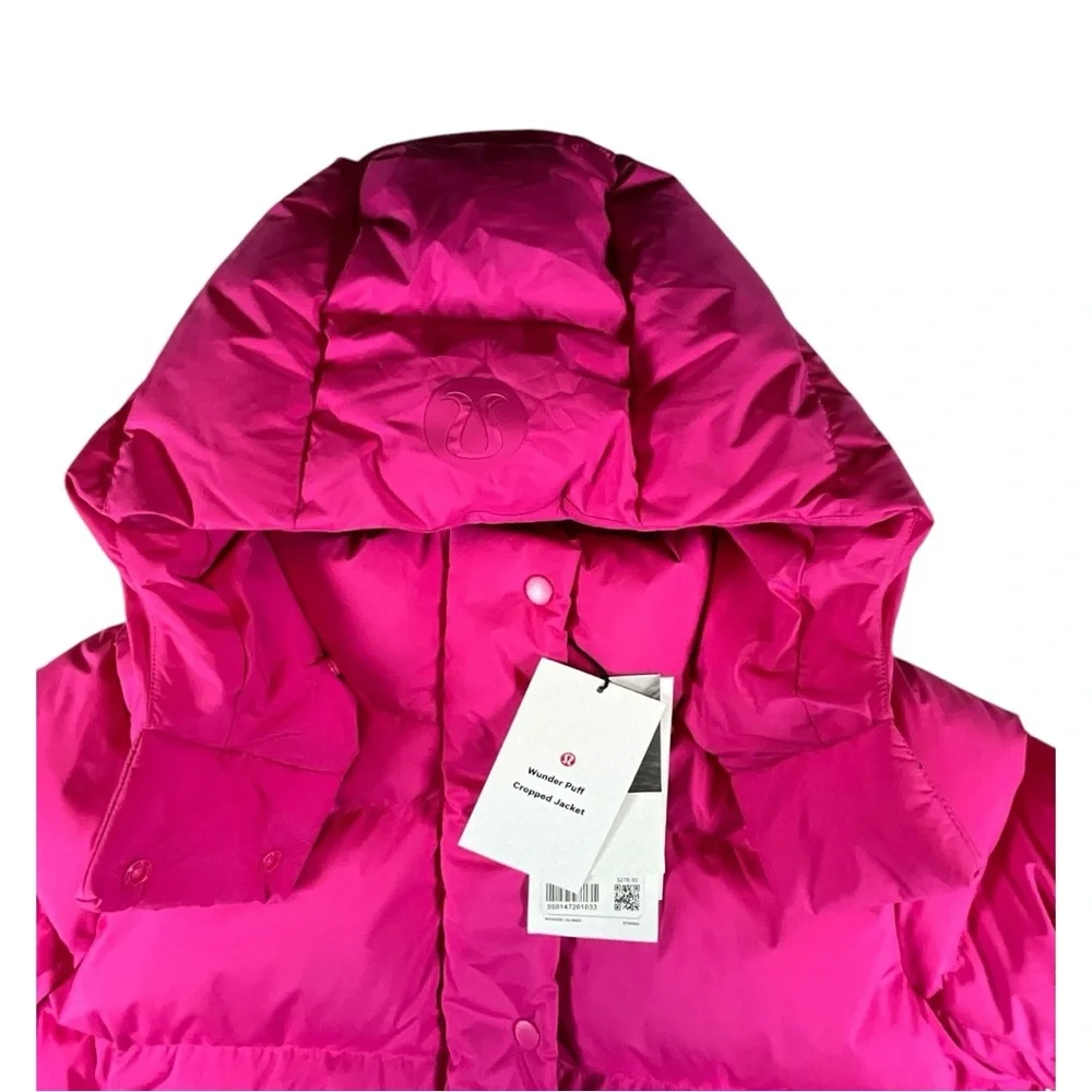 NWT ✨ RARE Lululemon Wunder Puff Cropped Jacket Sonic Pink Size 10‎